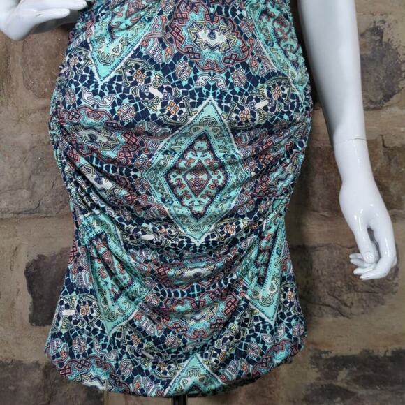 Kut From The Kloth Dress Woman's 4 Dorsey Ruched Knit V-Neck Green Bodycon Knee - Picture 4 of 13